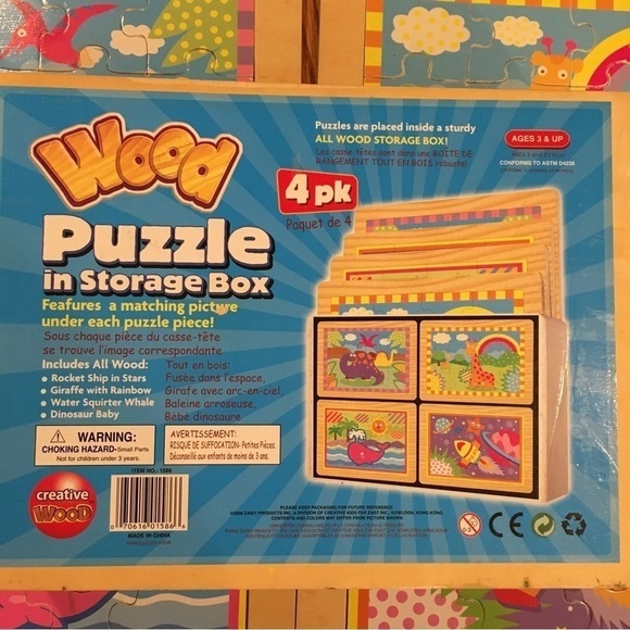 Creative Wood Wood Puzzle 4 Pack Wooden Puzzles Set - Picture 8 of 13